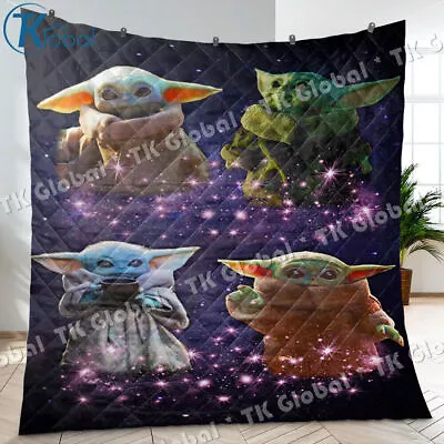 Baby Yoda Quilt Star Wars Blanket Star Wars Quilt Soft And Warm Gift Ideas • $99.95