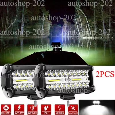 2PCS 7 Inch Spreader LED Light Pods Deck Marine Lights For Boat Spot Flood Light • $19.98