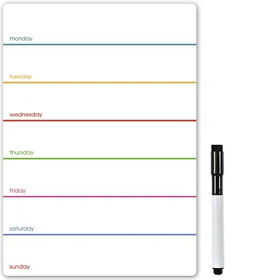 £5.95 • Buy A5 Or A4 Magnetic Weekly Planner, Dry Wipe Fridge Calendar Whiteboard To Do List
