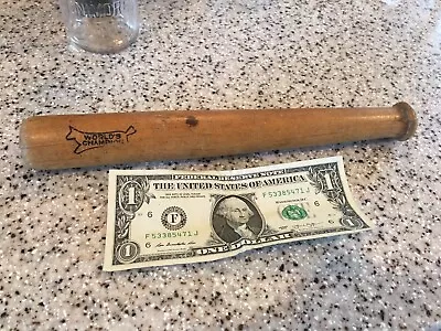 Antique Worlds Champion Advertising Baseball Bat Pencil Case Scotty Dog Mini Bat • $20