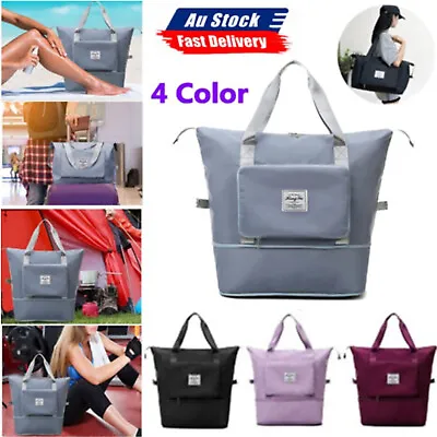 Large Capacity Folding Travel Bags Waterproof Luggage Tote Handbag Duffle Bag AU • $9.89