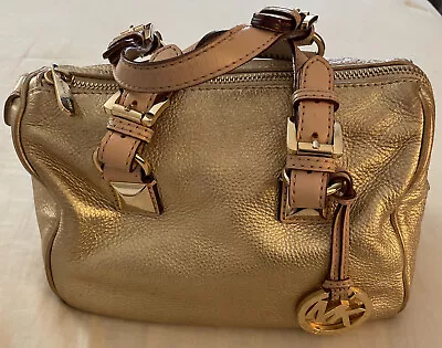 Michael Kors Small GRAYSON Satchel Bag PALE GOLD Leather • $68