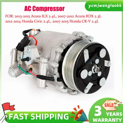 For Honda CRV 2007-2014 Acura ILX RDX 2.4L 2007-2012 CO 4920AC A/C Compressor  • $110