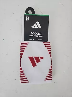 Soccer Team Speed Over The Calf Socks  White/Red Sizes M Unisex • $15