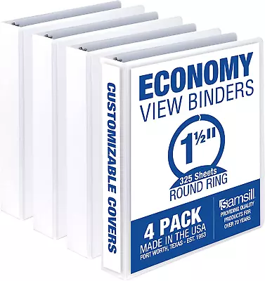 Economy 1.5 Inch 3 Ring Binder Made In The USA Round Ring Binder Customizable • $23.86