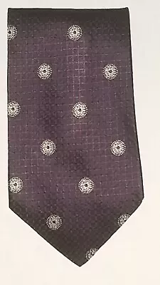 VERSACE 100% SILK Italy MEN'S TIE BURGUNDY / GOLD GEOMETRIC PRINT 3.75  X 58  • $2