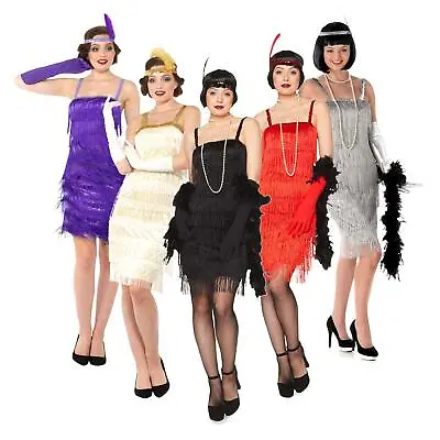 1920s Flapper Dress Womens 20s 30s Charleston Gatsby Ladies Fancy Dress Costume • £14.49