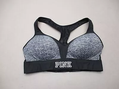 PINK Victorias Secret Size S Womens Gray Wireless Lined Push-Up Sports Bra 6P • $9