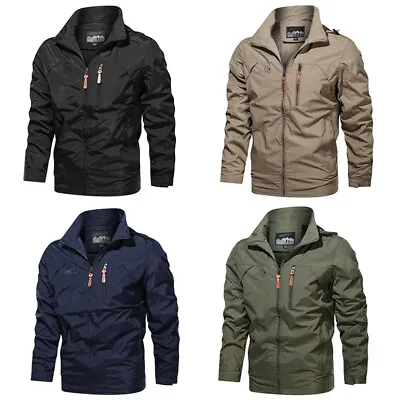Mens Waterproof Soft Shell Outdoor Jacket Windbreaker Lightweight Hooded Coat U〕 • $18.88