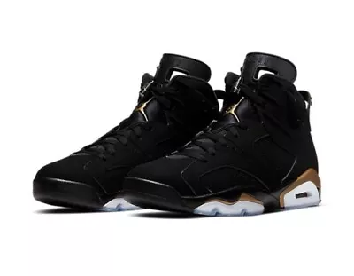 Jordan 6 Retro Defining Moments Sneakers Size 7 Mens Nike Shoes Black Gold • $200