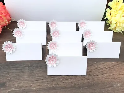 £1.99 • Buy 10 Place Name Cards 3D Flower Wedding Party Birthday 
