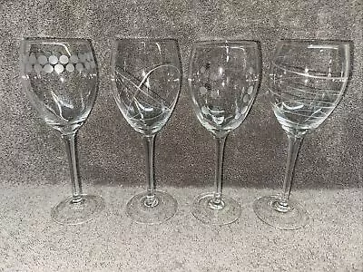 4 -Mikasa Cheers White Wine Crystal Glasses 9” Tall • $39.95