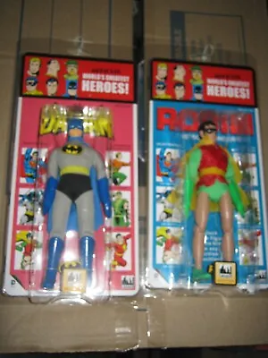 DC Comics FTC Mego Batman & Robin 8  MIP Action Figures Toy Company Kresge Cards • $89.99