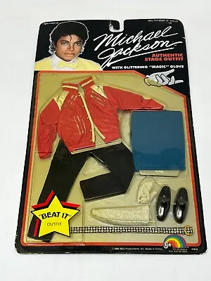 New NOC 1984 Michael Jackson  Beat It  Stage Outfit LJN #7810 W/ Magic Gloves • $30