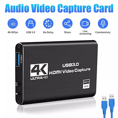 4K Audio Video Capture Card USB3.0 HDMI Game Capture Device Switch For Streaming • $16.54