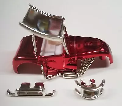 Dash Motorsports Super Modified T-Jet Slot Car Body - NEW - Red Chrome / Silver • $24.99