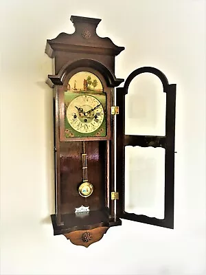 Vintage Dutch Friesian Westminster Wall Clock Hand Painted Clock Face Hermle • £550