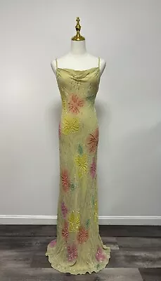 Vintage 90’s Bob Mackie Dress Designer Floral Beaded Dress Silk Gown • $2000