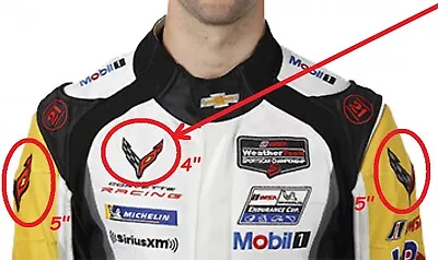 Corvette Racing Team Super Sports C-8 LOGO RACING JACKET PATCH: 4  X 1 + 5  X 2 • $27.99