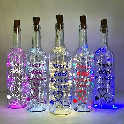 Personalised Stethoscope Light Up Bottle Birthday Gift 21st 30th 40th 50th 60th • £4.99