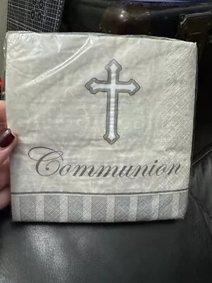Devotion Communion 3-Ply  Napkins Lunch Paper 16 Per Pack Silver Religious New!! • £1.93