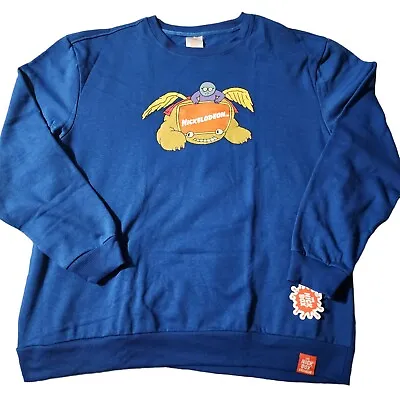 Nickelodeon Pullover Sweatshirt Size 2XL Blue Nick Box 90's Nick Bumper • $24.95