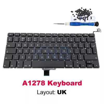 New UK Keyboard + Screw + Tool For Macbook Pro 13  A1278 2009 2010 2011 2012 • $17.88