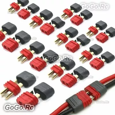 10 Pairs Amass T Plug Deans Male & Female Connectors With Insulated Caps • $3.46