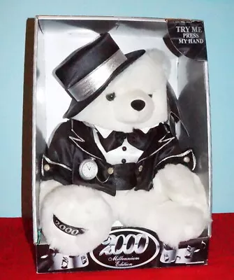 Dan Dee 2000 Millennium Edition White Teddy Bear New Years Eve Countdown Talking • $76.94