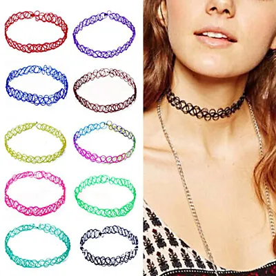 £1.91 • Buy Women‘s Choker Collar Necklace Colorful Stretch Elastic Fashion Cute Jewelry