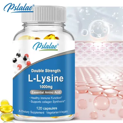 Double Strength L-Lysine Capsules 1000mg - Promote Calcium & Collagen Synthesis • $6.80