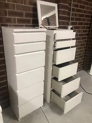 Two 6 Draw Storage Units - With Jewelry Shelf And Mirror • $42