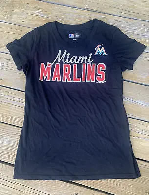 Girls Miami Marlins Shirt Size Medium Black Genuine Merchandise MLB New • $11