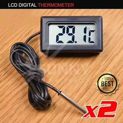 $6.88 • Buy 2XLCD Digital Thermometer For Fridge/Freezer/Aquarium/FISH TANK Temperature