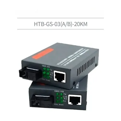 Gigabit Fiber Optical Media Converter Transceiver 1000Mbps Single Fiber SC Port • $17.46