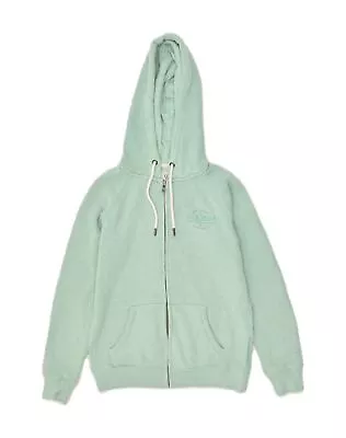 JACK WILLS Womens Zip Hoodie Sweater UK 10 Small  Green Cotton AD10 • £18.90