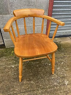Victorian Antique Elm Smokers Bow Captains Carver Chair • £100