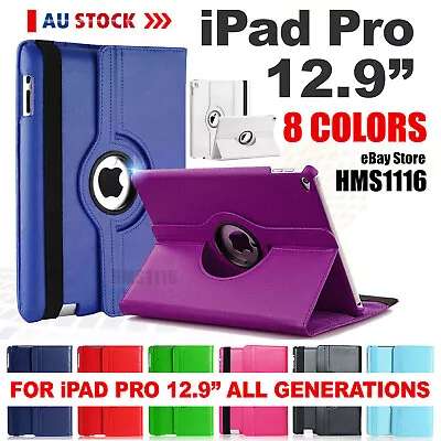 For Apple IPad 12.9 Pro Case 360 6th 5th 4th 3rd 2nd Gen Leather Cover Stand • $18.95