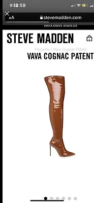 $100 • Buy Steve Madden Cognac High Heel Boots Size 8 Brand New In Box 