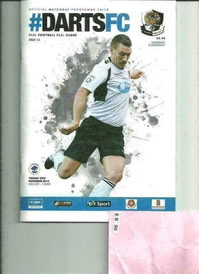 £2.50 • Buy Dartford V Chester FC Conference Football 25/11/2014