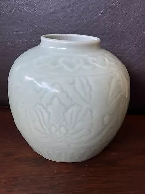 Vintage Green Celadon 5.25” Tall Vase  • $0.99