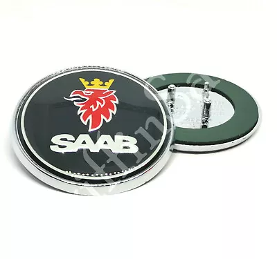 Saab Black Bonnet Hood Front Badge Emblem 03-10 93 95 9-3 9-5 12844161 3 Pin • $21.08