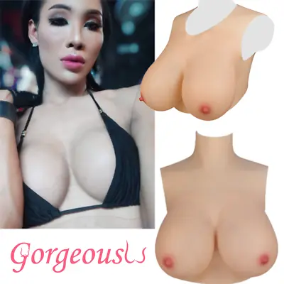 Silicone Breast Forms  B-G Cup Crossdresser  Breastplates Fake Boobs Drag Queen • $73.58