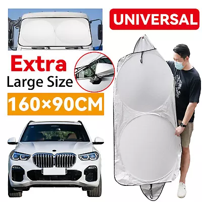 Car Sun Shade Front Rear Windshield Window Shield Cover UV Block Visor Foldable • $12.24