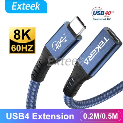 $33.20 • Buy USB4 Extension Type-C Cable For Thunderbolt 4/3 PD 100W 40Gbps 8K@60Hz 4K Video