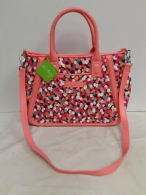 New W/ Tags Vera Bradley Pixie Confetti Trimmed Trapeze Satchel Purse/ Handbag • $34.99