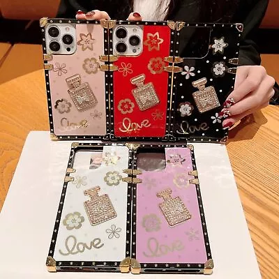 Bling Square Perfume Phone Case For IPhone 13 14 Huawei LG Google Pixel Motorola • £6.29