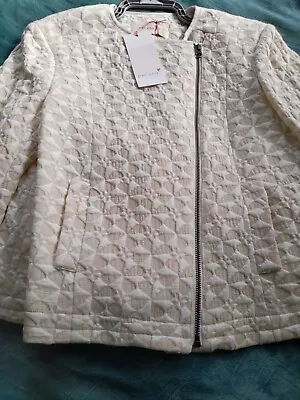 Marks And Spencer Per Una Textured Ivory Summer Jacket Size 14 BNWT  • £15