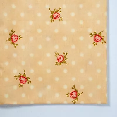 Patisserie Moda Cotton Quilting Fabric Fig Tree Rosebuds On Yellow Dot 18x17 • $5.98