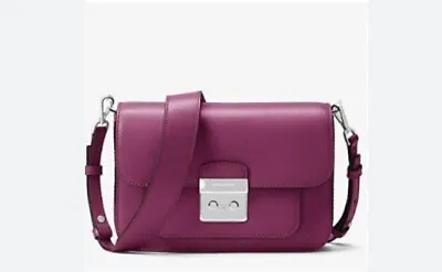 NWT MICHAEL KORS  Sloan Editor Large Leather Shoulder Bag $298 Garnet  • $158